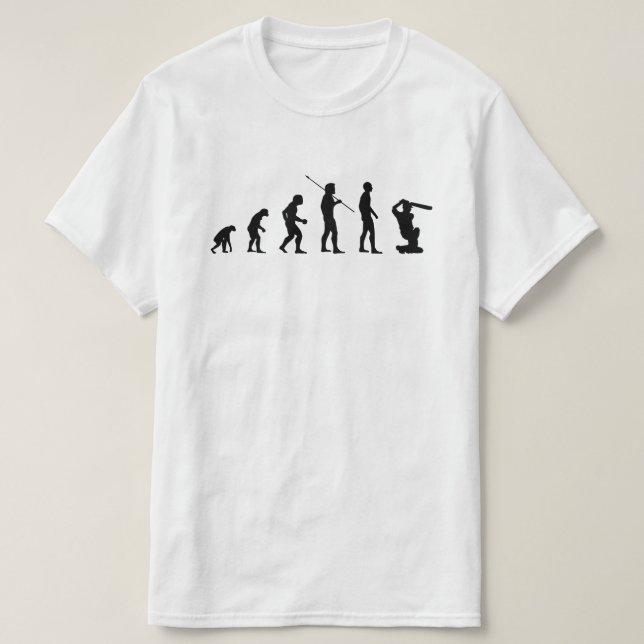 Lustigt Cricket Batter Evolution of Man Sports Bv T Shirt (Design framsida)