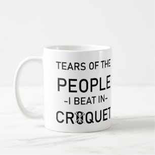 Lustigt Croquet Tårar till folk jag betar i Croque Kaffemugg
