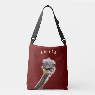 Lustigt Crossbody Bag med Lycklig Ostrich - Smile Axelväska