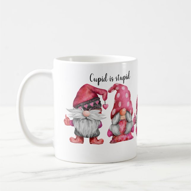 Lustigt cupid är futtiga vattenfärger Alla hjärtan Kaffemugg (Vänster)