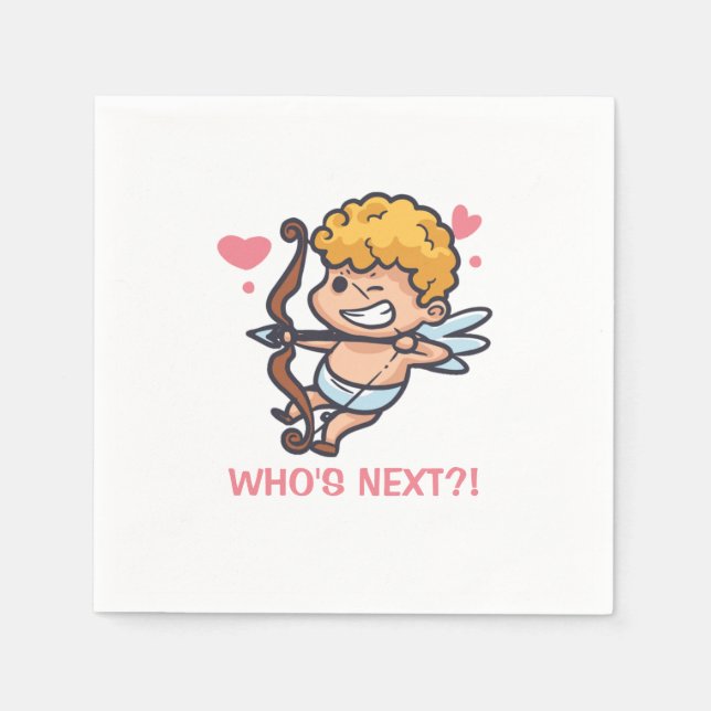 Lustigt Cupid Valentindagen | Napkin Pappersservett (Framsidan)