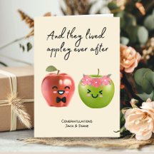 Lustigt Cute Apple Bröllop par Grattisar