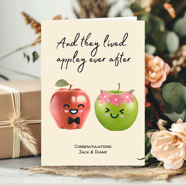 Lustigt Cute Apple Bröllop par Grattisar Kort (Skapare uppladdad)