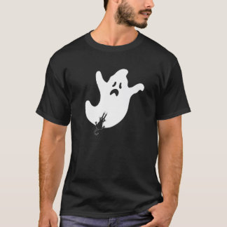 Lustigt Cute Black Cat klättring Skrämt Ghost Spir T Shirt