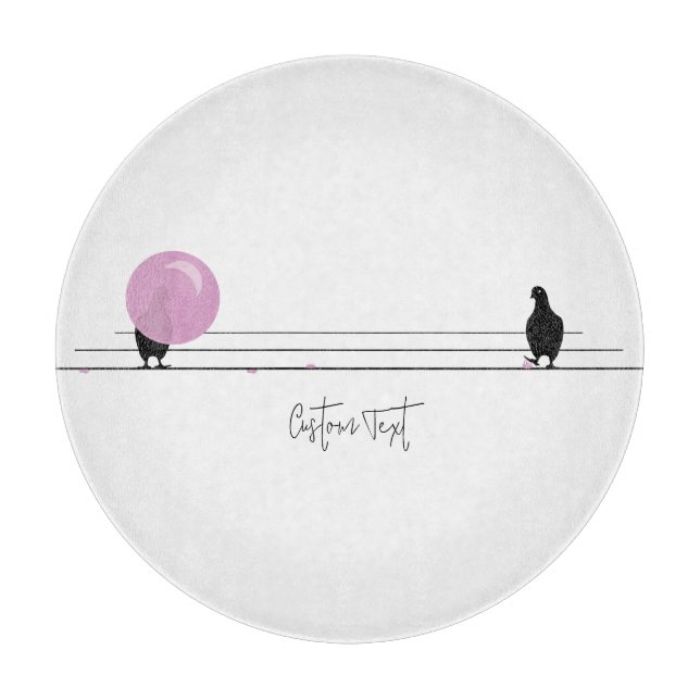 Lustigt Cute Bubblegum Birds på en vit tråd (Framsidan)