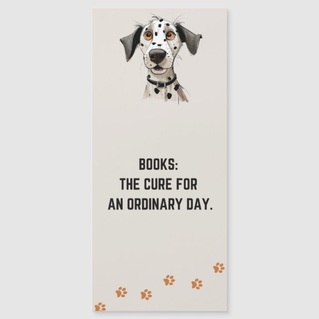 Lustigt Cute Dalmatian Hund Bookmark med citat (Framsida)