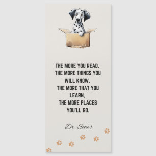 Lustigt Cute Dalmatian Hund Bookmark med citat