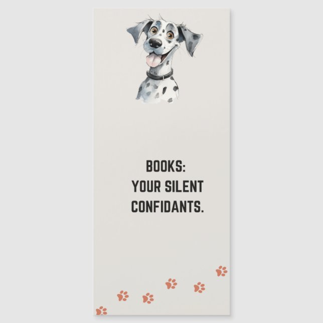 Lustigt Cute Dalmatian Hund Bookmark med citat (Framsida)