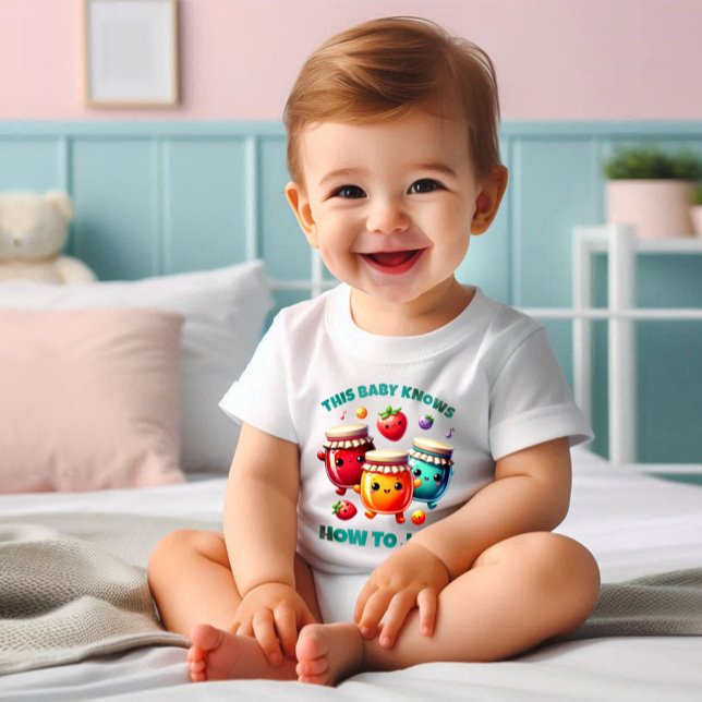 Lustigt Cute Den här Baby vet hur man gör i Sylt! T Shirt (Funny This Baby Knows How to Jam! Baby T-Shirt Cover Photo)
