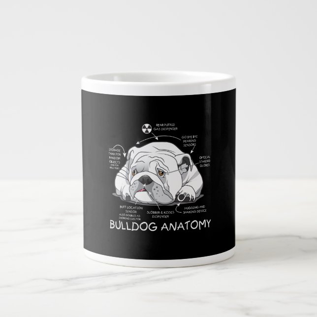Lustigt Cute English Bulldog Anatomy Hund Biology Jumbo Mugg (Framsidan)