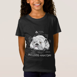 Lustigt Cute English Bulldog Anatomy Hund Biology T Shirt