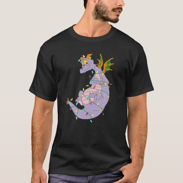 Lustigt Cute Figment Ljus jul-Älskare-djur T Shirt (Framsida)