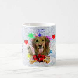 Lustigt, Cute Golden Retriever Hund Jul Kaffemugg