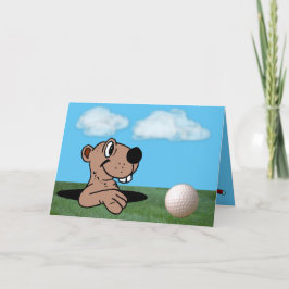 Lustigt, Cute Gopher & Golf Boll Fars dag Card Kort