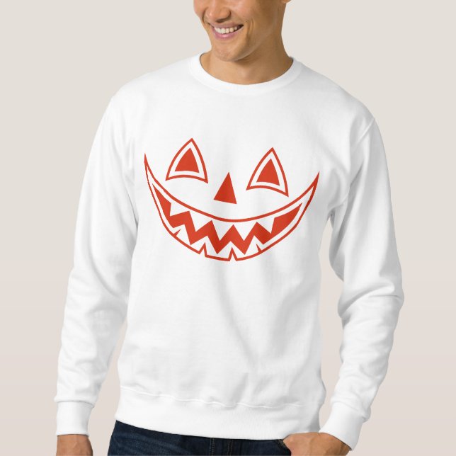 Lustigt, Cute Grinning Pumpkin Halloween Sweatshir Lång Ärmad Tröja (Framsida)