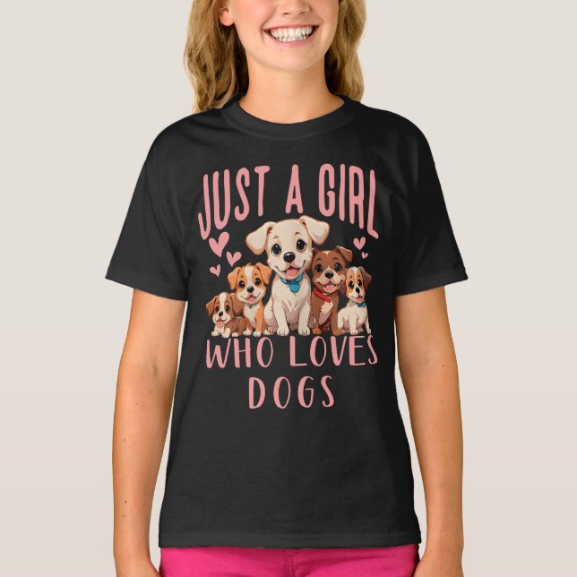 Lustigt Cute Hund Puppy Älskare Bara en flicka som T Shirt (Framsida)