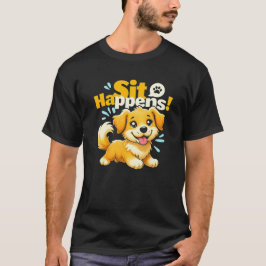 Lustigt Cute Hund: "Sitt händer!" T Shirt