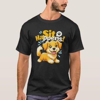 Lustigt Cute Hund: "Sitt händer!" T Shirt