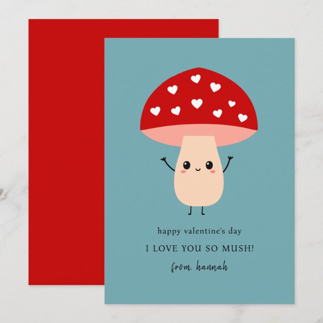 Lustigt Cute I Kärlek du så Mush Lycklig Valentine Julkort (Fram/baksida)