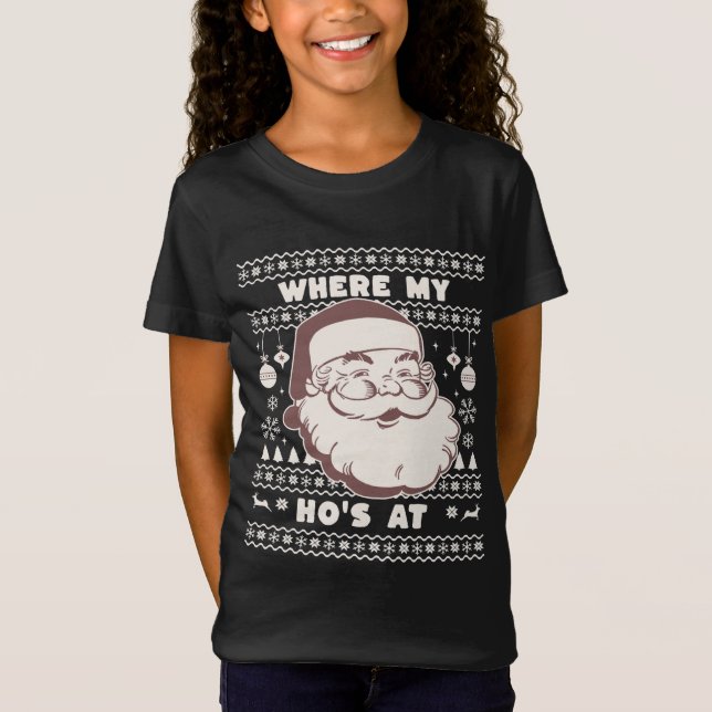 Lustigt Cute Jul Jultomten Ho Hos design Ug T Shirt (Framsida)