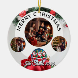 Lustigt, Cute, Modern Familjefoto Jul Julgransprydnad Keramik