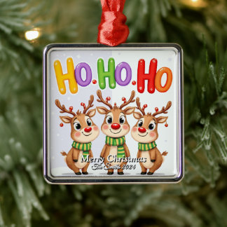 Lustigt, Cute, Modern Familjefoto Jul Julgransprydnad Metall