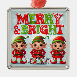 Lustigt, Cute, Modern Familjefoto Jul Julgransprydnad Metall