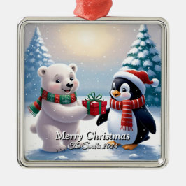 Lustigt, Cute, Modern Family Photo julOrnament Julgransprydnad Metall