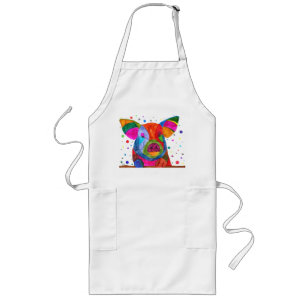 Lustigt, Cute och Colorful Gris Apron Långt Förkläde
