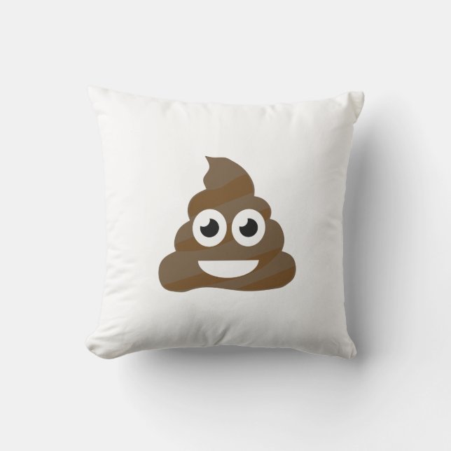 Lustigt Cute Poop Emoji Kudde (Framsida)