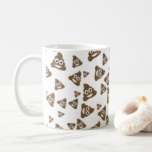 Lustigt Cute Poop Emoji Mönster Kaffemugg