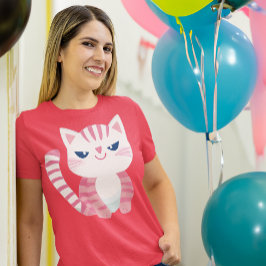 Lustigt Cute Rosa Kattunge med innehållslös sjömil T Shirt