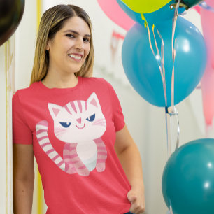 Lustigt Cute Rosa Kattunge med innehållslös sjömil T Shirt