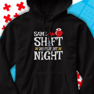 Lustigt Cute Samma skift olika Nattskift Nurse Hoodie