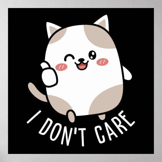 Lustigt Cute Sarkastic Cat Thumbs Up Quote Poster (Framsidan)