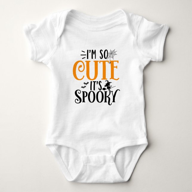 Lustigt Cute Spooky Halloween T-shirt Småbarn (Framsida)