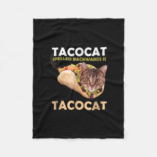 Lustigt Cute Tacocat Taco Cat stavat bakåt Fleecefilt