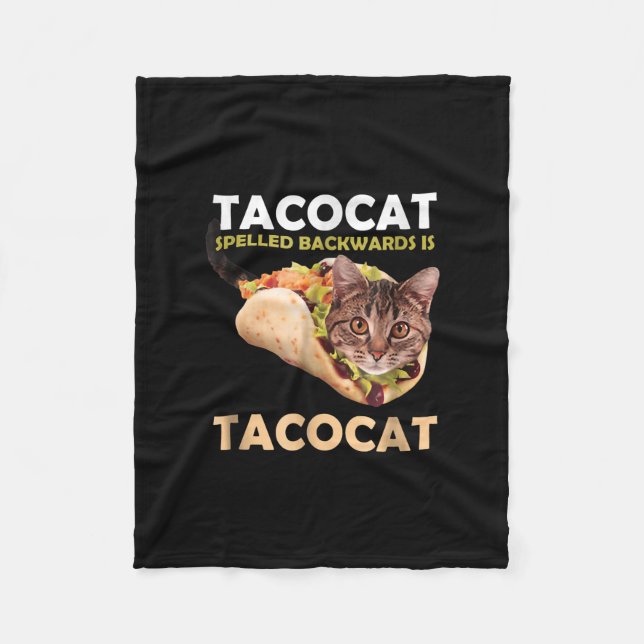Lustigt Cute Tacocat Taco Cat stavat bakåt Fleecefilt (Framsidan)