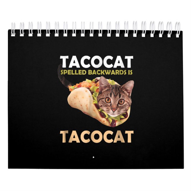 Lustigt Cute Tacocat Taco Cat stavat bakåt Kalender (Omslag)
