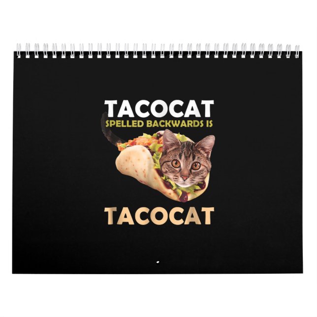 Lustigt Cute Tacocat Taco Cat stavat bakåt Kalender (Omslag)