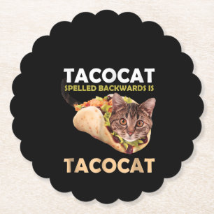 Lustigt Cute Tacocat Taco Cat stavat bakåt Underlägg Papper