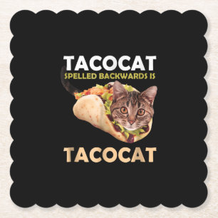 Lustigt Cute Tacocat Taco Cat stavat bakåt Underlägg Papper