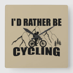 Lustigt cykelcitat fyrkantig klocka