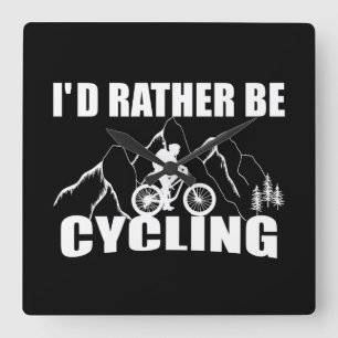 Lustigt cykelcitat fyrkantig klocka