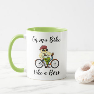 Lustigt cykling Mugg med Snyggt Biker Bird