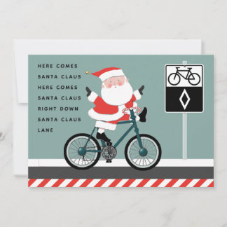 Lustigt cykliskt biking Helgdag-julkort