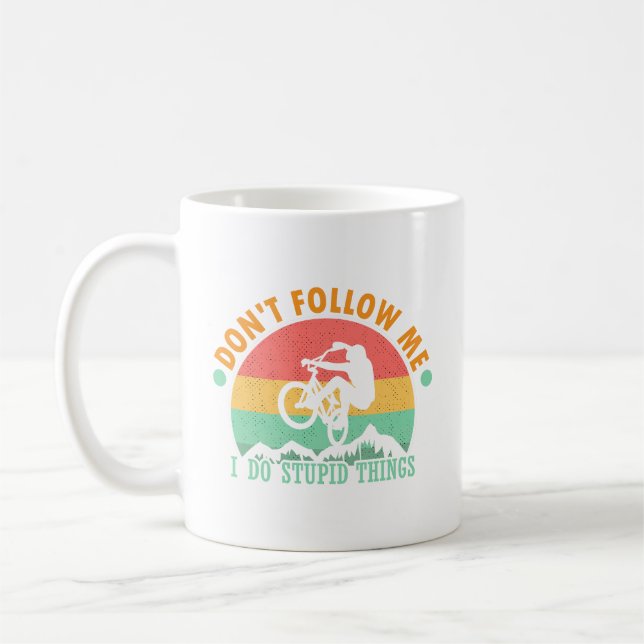 Lustigt cyklist Följ mig inte Kaffemugg (Vänster)