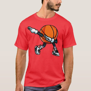 Lustigt Dabbing Basketball Dance with Shoes Mascot T Shirt