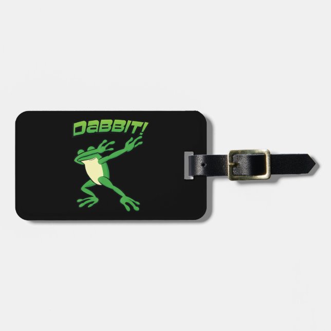 Lustigt Dabbing Frog Toad Hip hop Dab Dance Dabbit Bagagebricka (Horisontell Framsida)