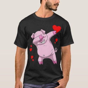 Lustigt Dabbing Gris Heart-Valentine Day presenter T Shirt